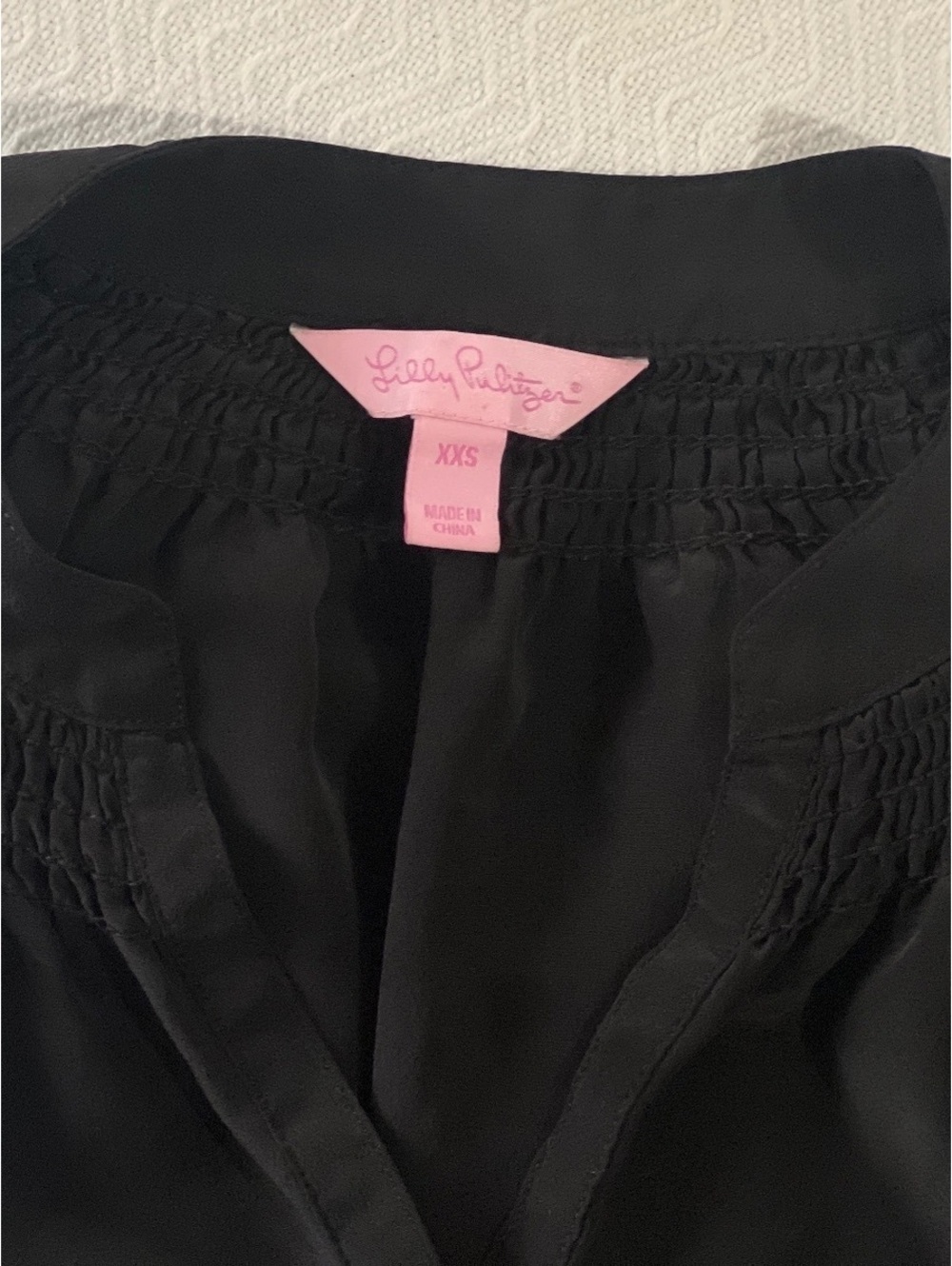 Lilly Pulitzer Black Silk Button-Up Blouse XXS
